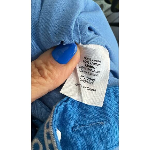 J.Crew Goddess Maxi Dress Eyelet Trim Linen Blend Lined Summer Beach Sz Med - Picture 16 of 16